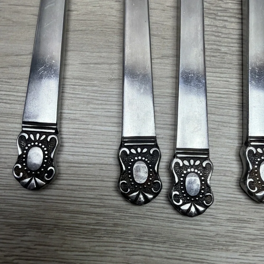 Vintage Stainless Steel Made In Japan Silverware Lot Of 6 Dinner Knifes, 5 Forks